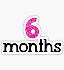 six months pink number Sticker