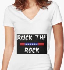 Ruck the rock Women's Fitted V-Neck T-Shirt