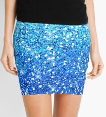 Blue Glitters Sparkles Texture Mini Skirt