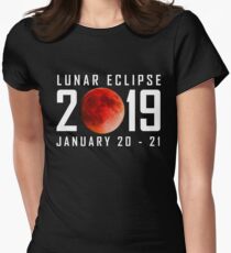 Rotes Blutmondhemd Wolf-Mondfinsternis 2019 Tailliertes T-Shirt für Frauen