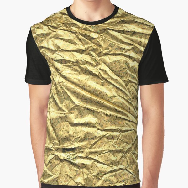 Glänzende Goldfolie Grafik T-Shirt