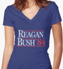 Vintage Reagan Bush 1984 T-Shirt Women's Fitted V-Neck T-Shirt