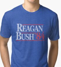 Camiseta de tejido mixto Camiseta Vintage Reagan Bush 1984