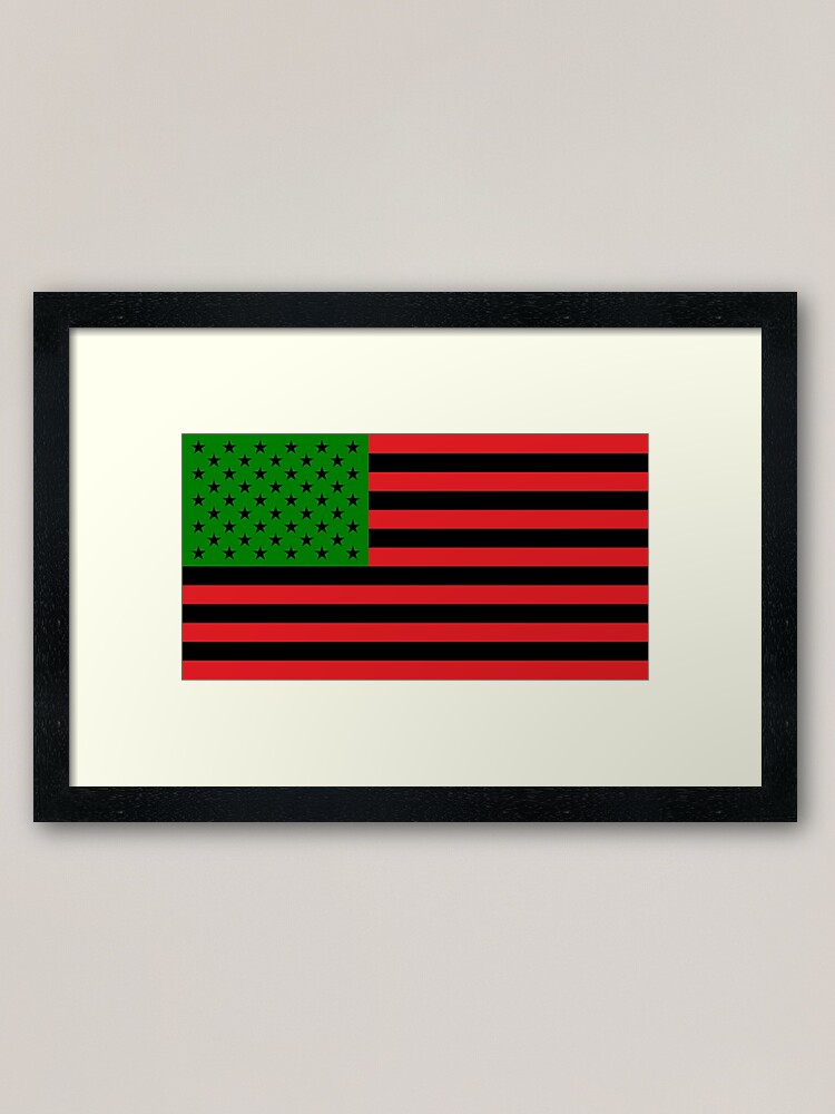 African American Flag Red Black Green T Shirt Framed Art Print By