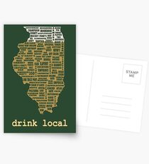 Drink Local - Illinois Beer Shirt Postcards