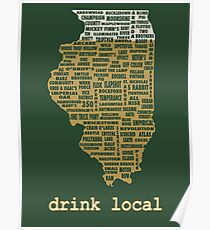 Drink Local - Illinois Beer Shirt Poster