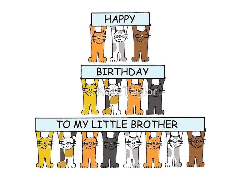 Joyeux Anniversaire Petit Frere Chats Dessines Par Katetaylor Redbubble