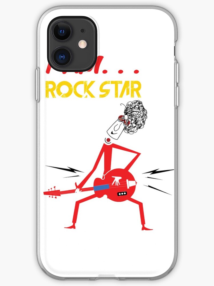 I Am The Rockstar T Shirt Rockstar Funny Cartoon Holding Guitar Rockstar Funny Cartoon Iphone Case Cover By Kartickdutta101 Redbubble