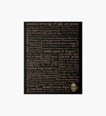 Shakespeare Insults Dark - Revised Edition (by incognita) Art Board