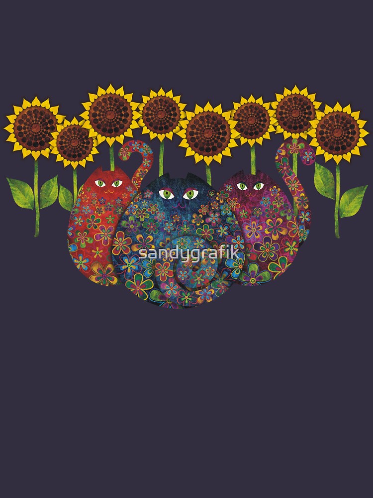 "Cats With Sunflowers" Tshirt by sandygrafik Redbubble
