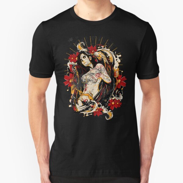 Cinco de Mayo Mexican Tattoo Pin-up Retro Vintage Day of The Dead Slim Fit T-Shirt