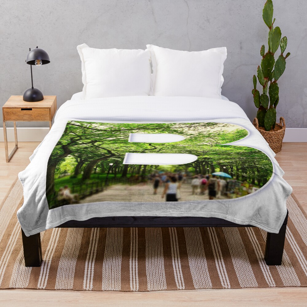Central Park - Letter B on a throw blanket