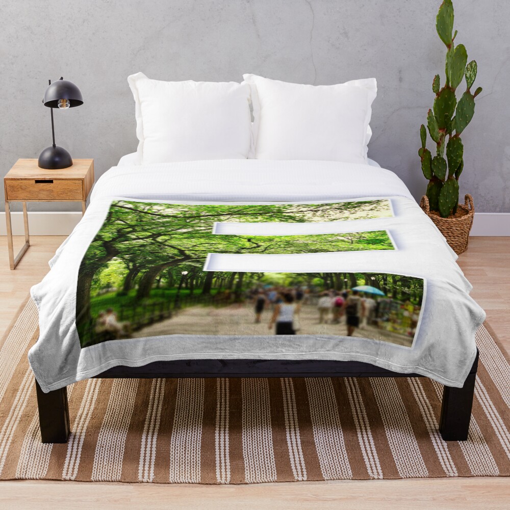 Central Park - Letter E on a throw blanket