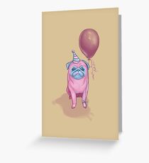 Party pug Greeting Card