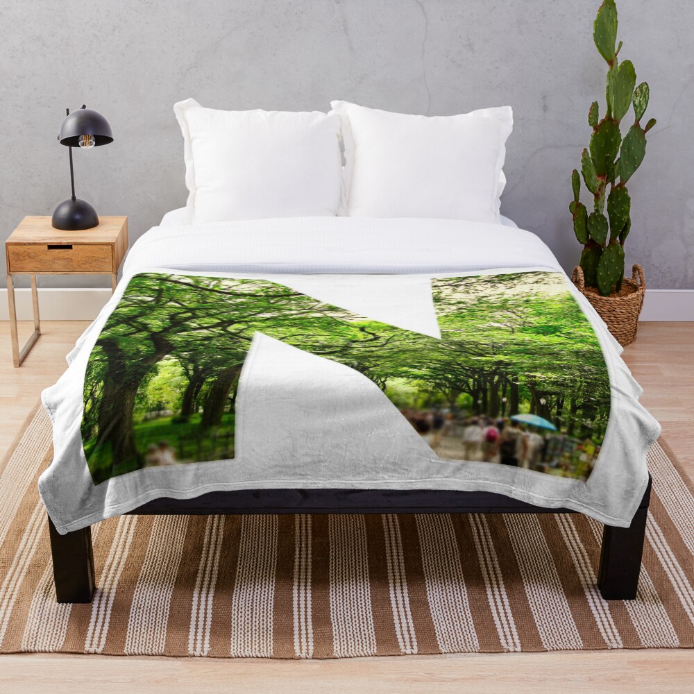 Central Park - Letter N on a throw blanket
