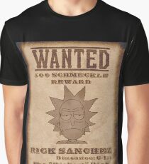 Rick and Morty - Old West Rick Sanchez Wanted Poster Graphic T-Shirt