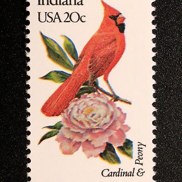 1982 20c Indiana State Bird & Flower Postage Stamp Framed Art Print for  Sale by Chris Coates