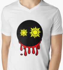Funny cartoon bleeding head Men's V-Neck T-Shirt