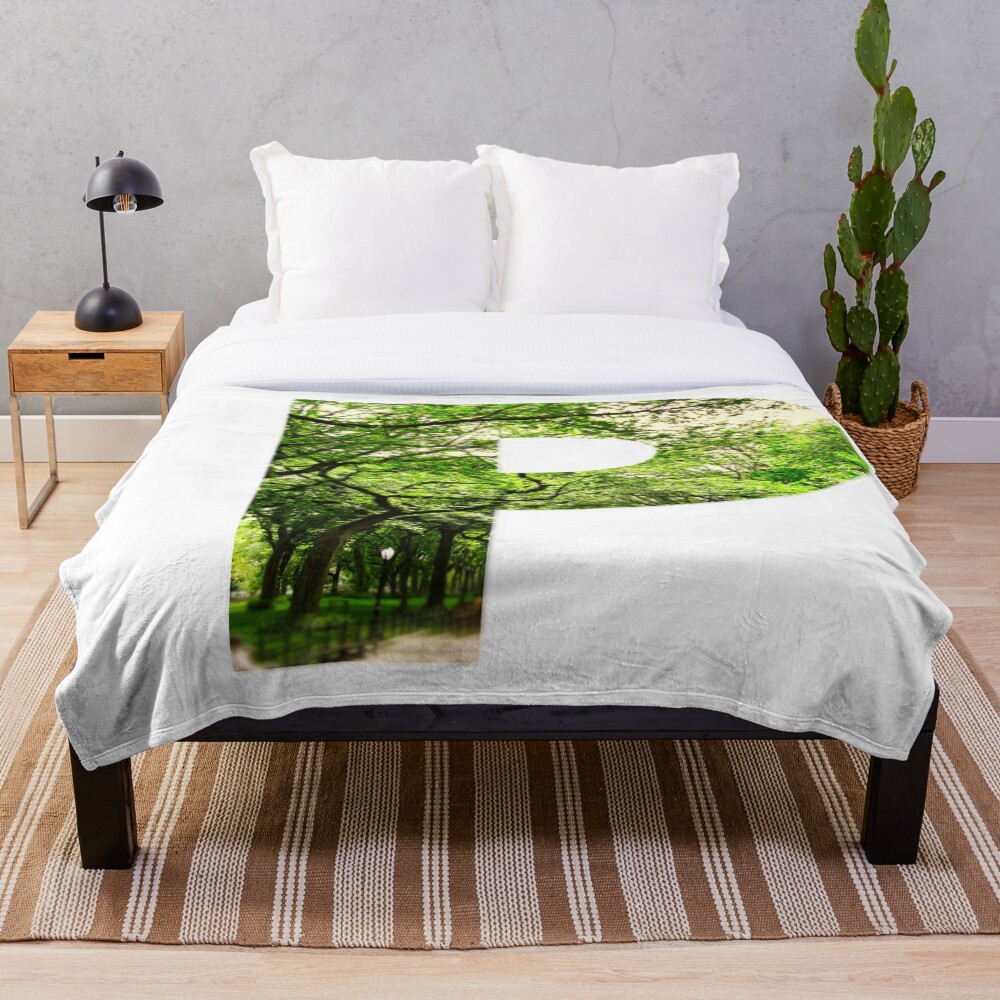 Central Park - Letter P on a throw blanket
