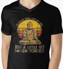 I'm mostly peace love light and a little go Yoga Tshirt Men's V-Neck T-Shirt
