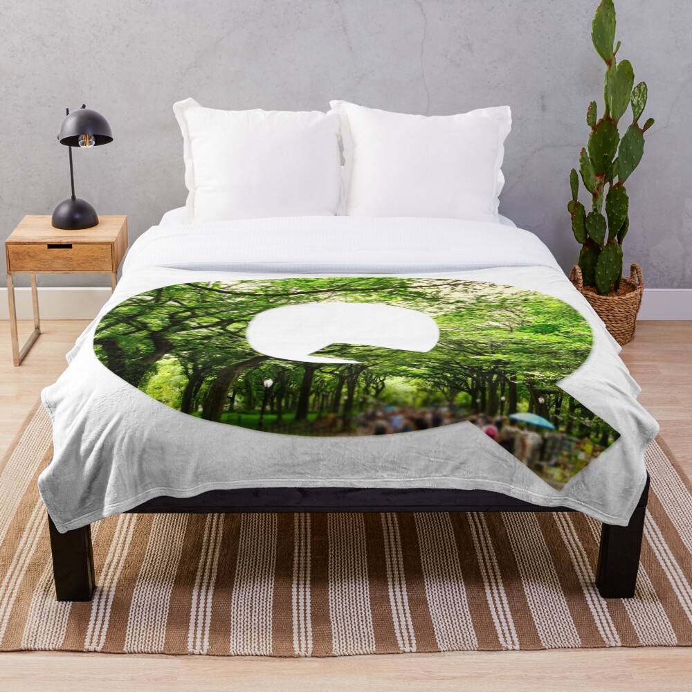 Central Park - Letter Q on a throw blanket