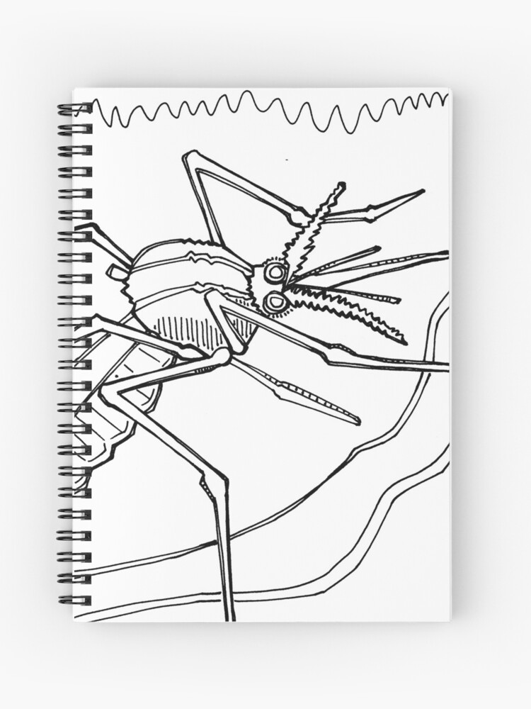 Dengue Mosquito Coloring Book Page Spiral Notebook By