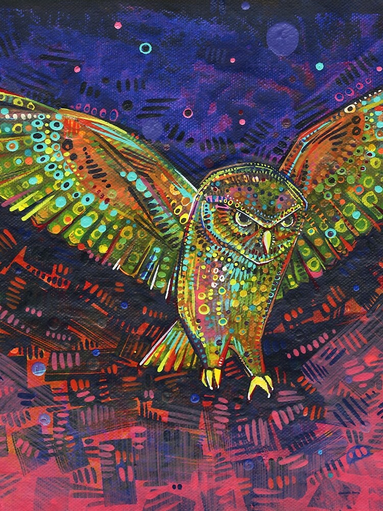 Owl painting - 2015 by gwennpaints