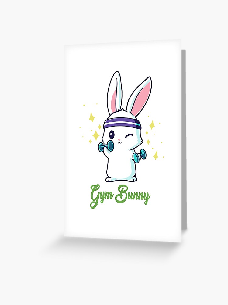 Gym Bunny Unisex Fitness Rabbit Lover Gym Workout Greeting Card