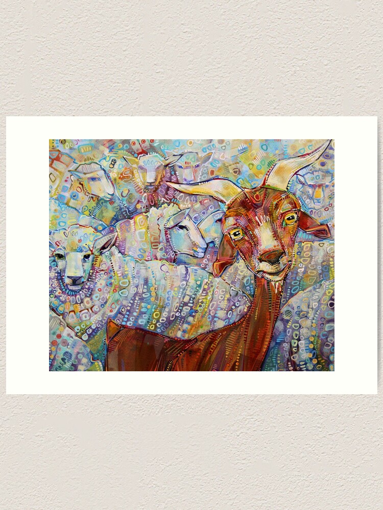 Alternate view of Goat/sheep painting - 2014 Art Print