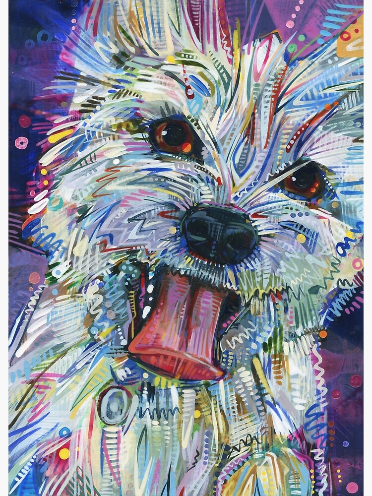 Westie mix painting - 2012 by gwennpaints
