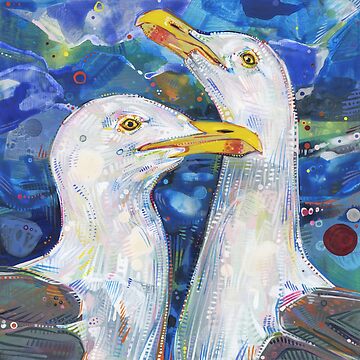 Artwork thumbnail, Western Gulls Painting - 2012 by gwennpaints