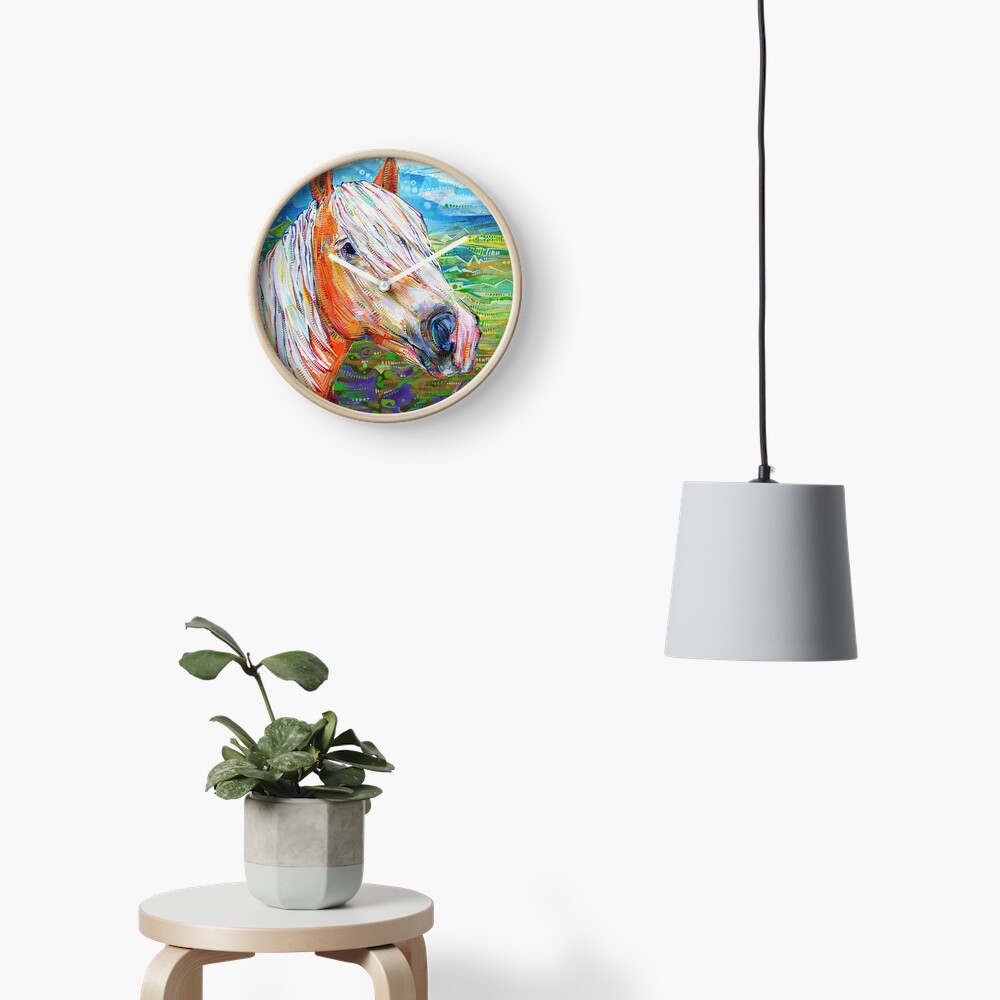 Haflinger horse (looking right) painting - 2012 Clock