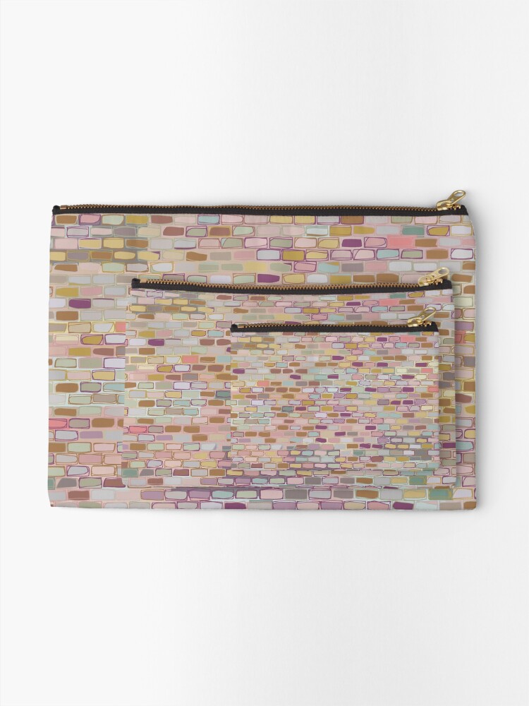 Alternate view of Stone wall (digital art) Zipper Pouch