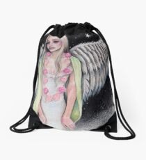 Angel Original Art Illustration Kim Turner Art Drawstring Bag