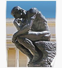 The Thinker photo painting Poster