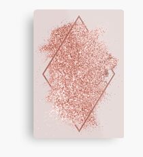 Rose Gold Glitter geometrische Kunst Metallbild