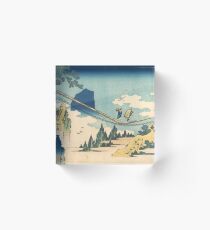 Hokusai, Suspension Bridge, Japanese Woodblock, Many Items. Acrylic Block