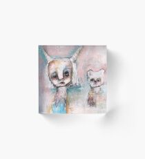 Girl and Her Cat Acrylic Block