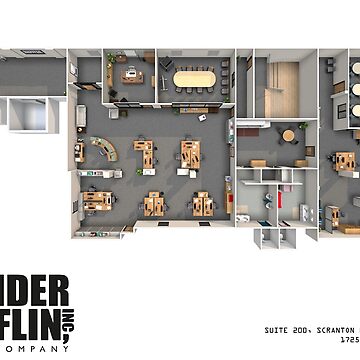 Dunder Mifflin Floor Plan Art Board Print for Sale by zoeandsons