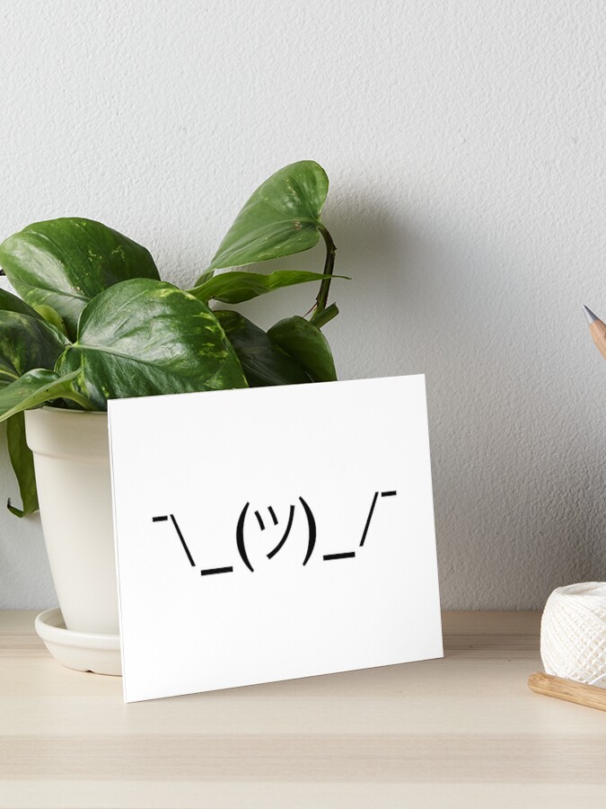 Shrug Ascii Emoji Art Board Print