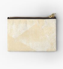 Neutral Soft Yellow and White Geometric Ink Texture Studio Pouch