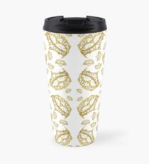 Queen of Hearts gold crown tiara tossed about by Kristie Hubler Travel Mug