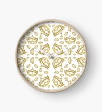 Queen of Hearts gold crown tiara tossed about by Kristie Hubler Clock