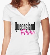 Queensland Femme Australia Raised Me Women's Fitted V-Neck T-Shirt