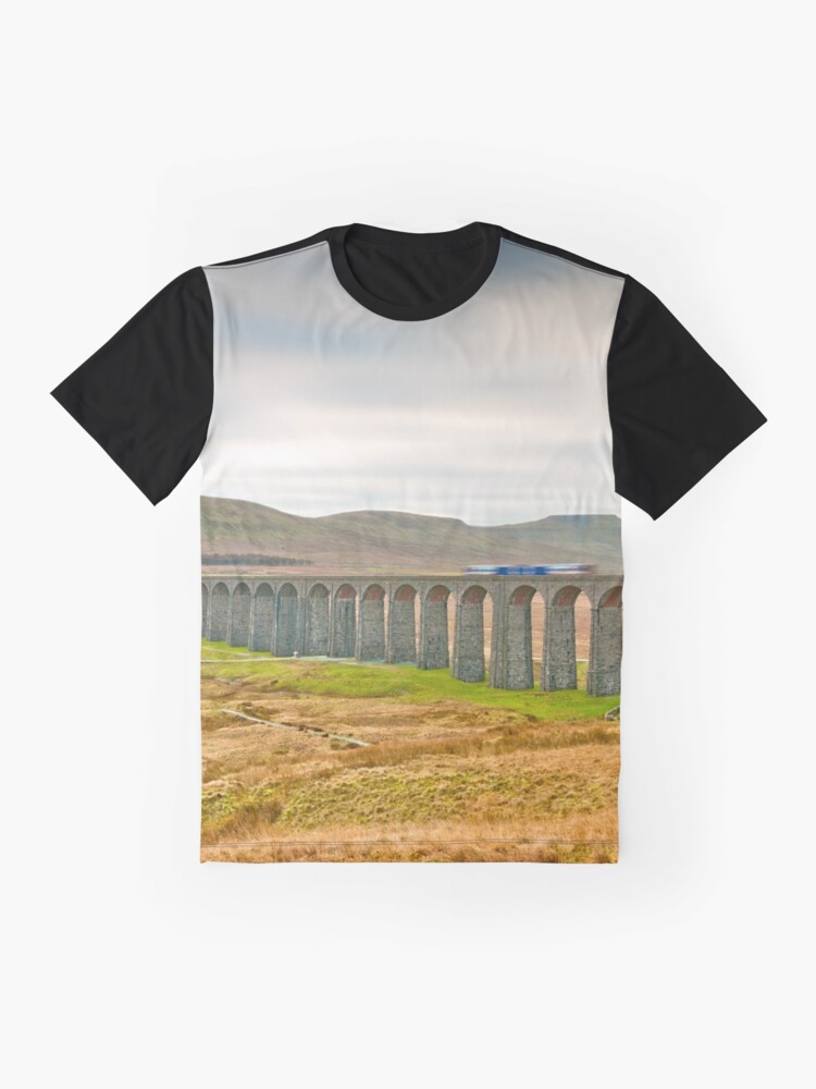 Alternate view of Ribblehead, Ingleborough and Train Graphic T-Shirt