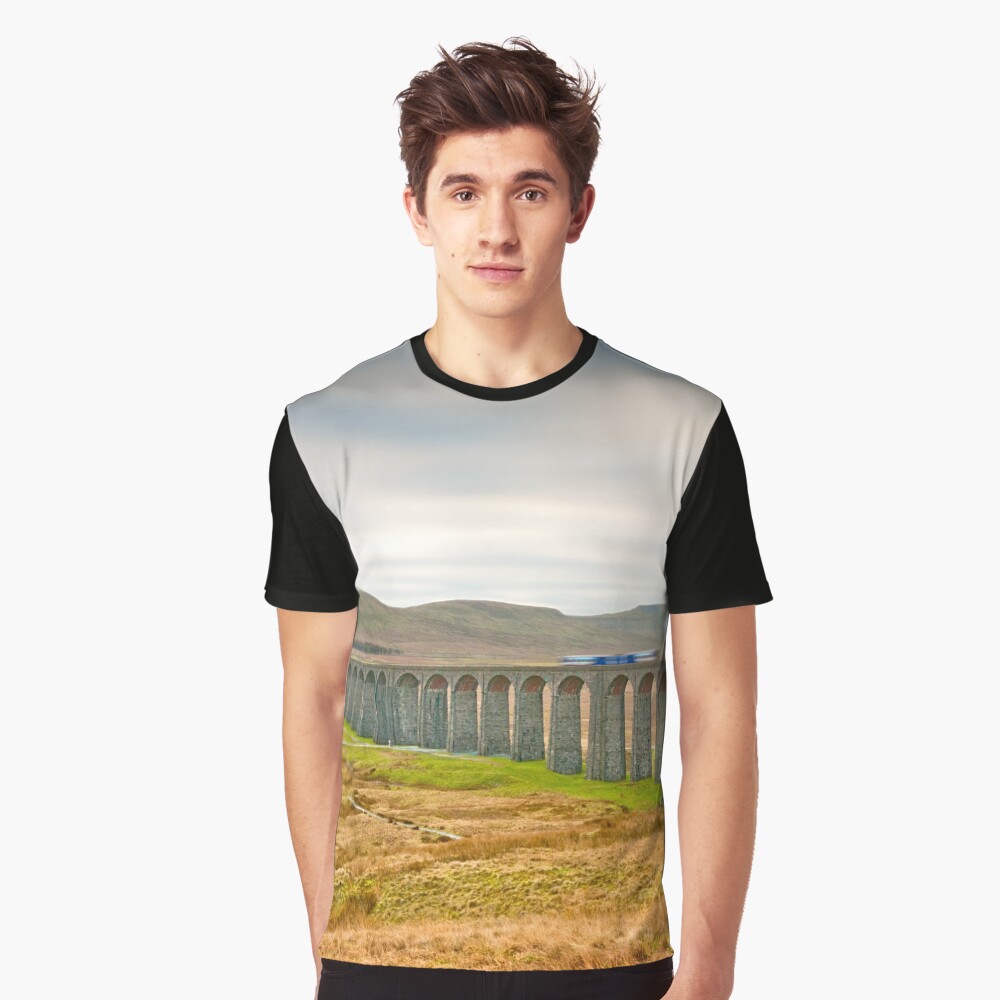 Ribblehead, Ingleborough and Train Graphic T-Shirt