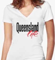 Queensland Life Australia Raised Me Women's Fitted V-Neck T-Shirt