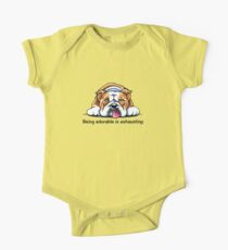 Body de manga corta Siendo adorable Bulldog Blue