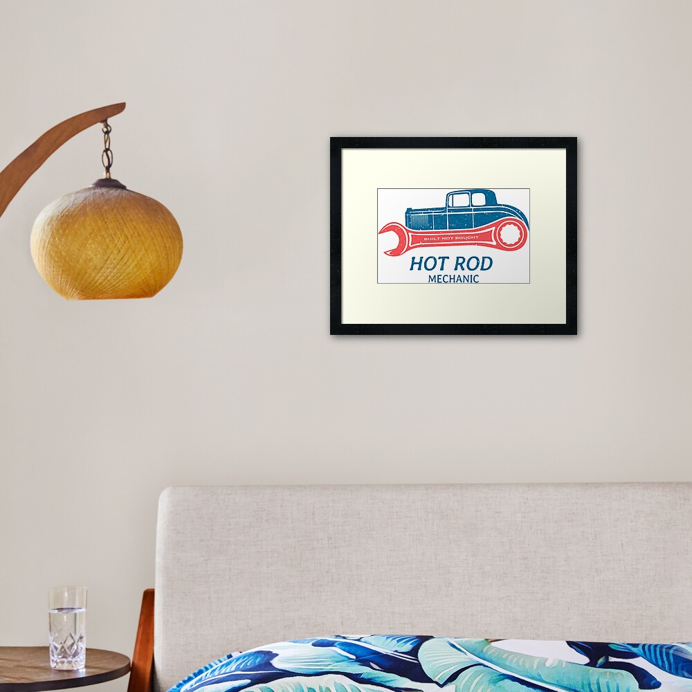 Hot Rod Mechanic Gerahmter Kunstdruck