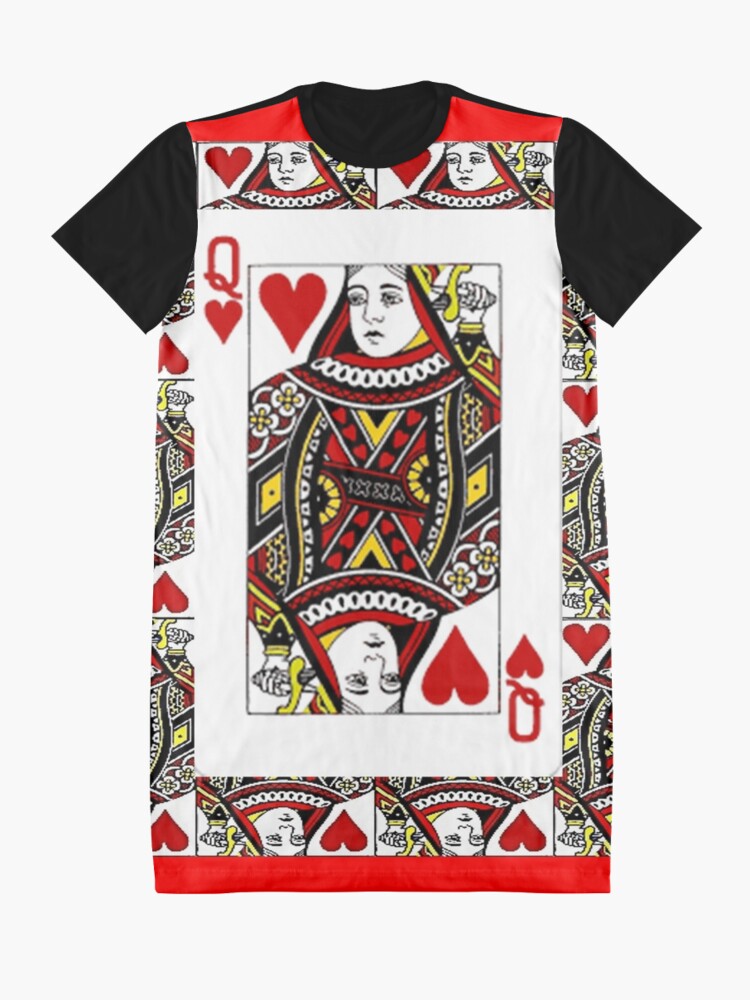 Alternate view of QUEEN OF HEARTS PLAYING CARDS ARTWORK Graphic T-Shirt Dress